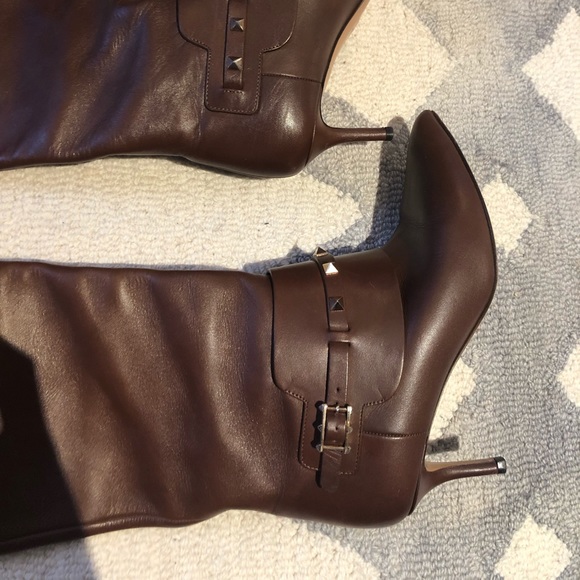 Valentino Rockstud over the knee brown boots 37.5 - Picture 6 of 8